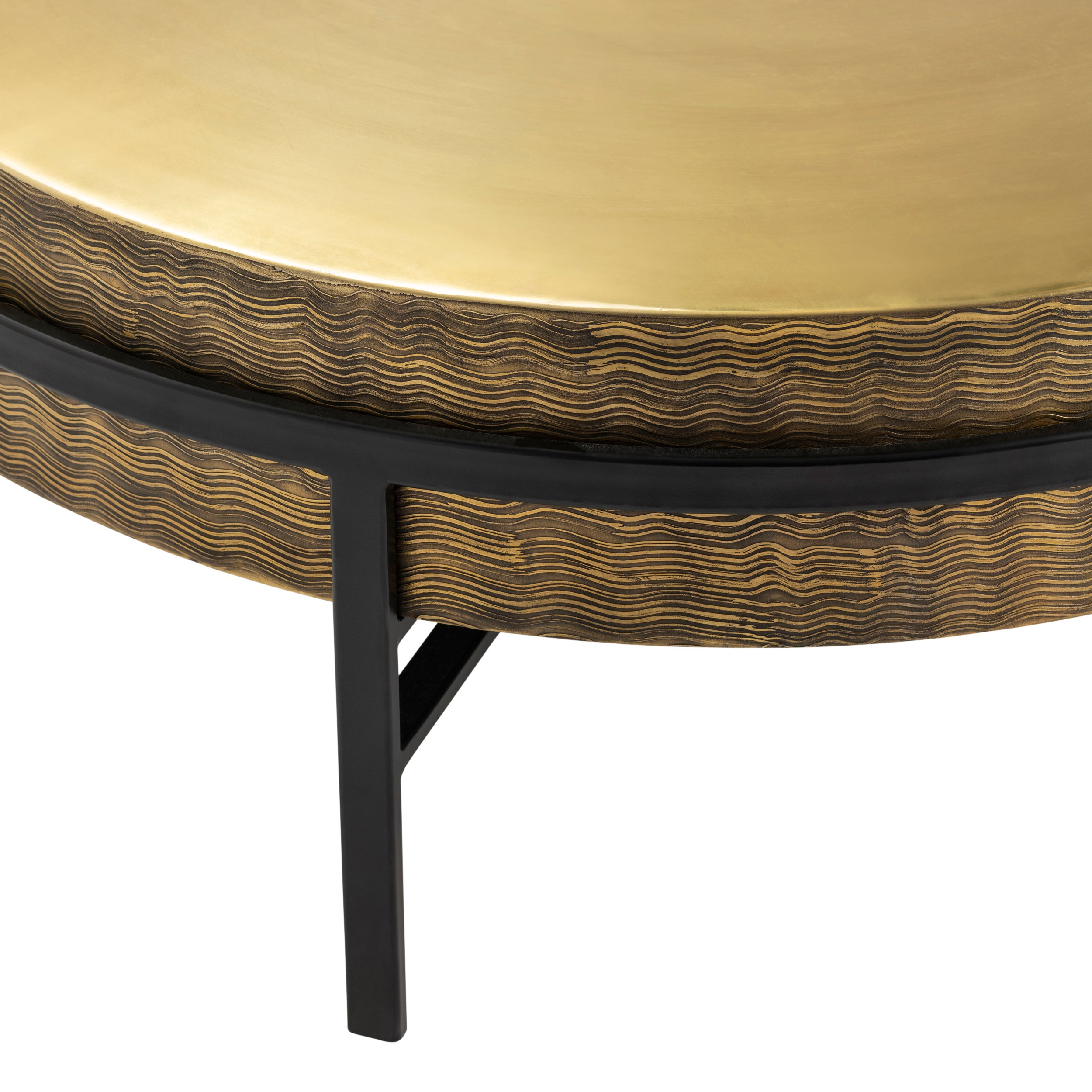 Hudson Textured Brass Cocktail Table - Crestview Collection