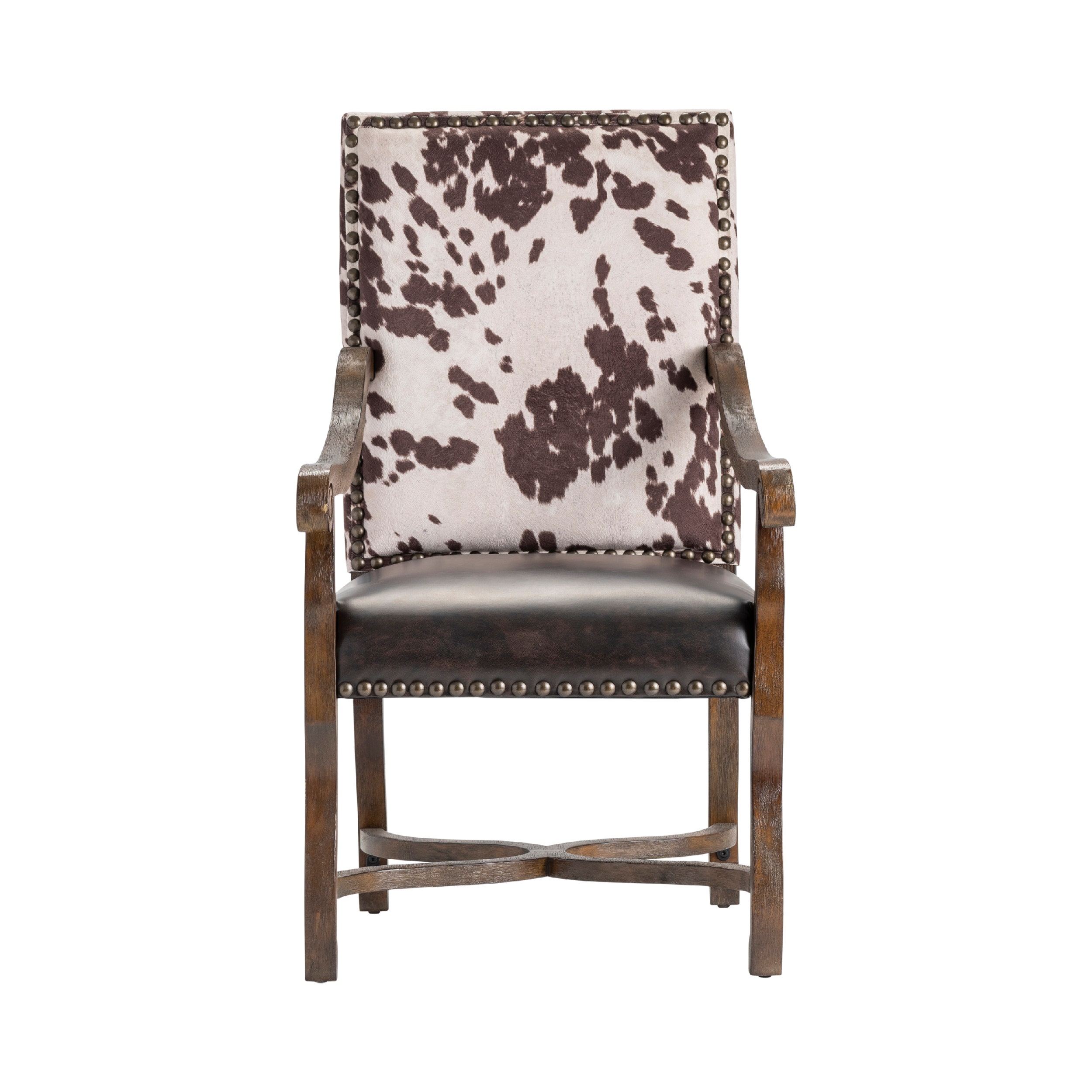 Faux cowhide store accent chair