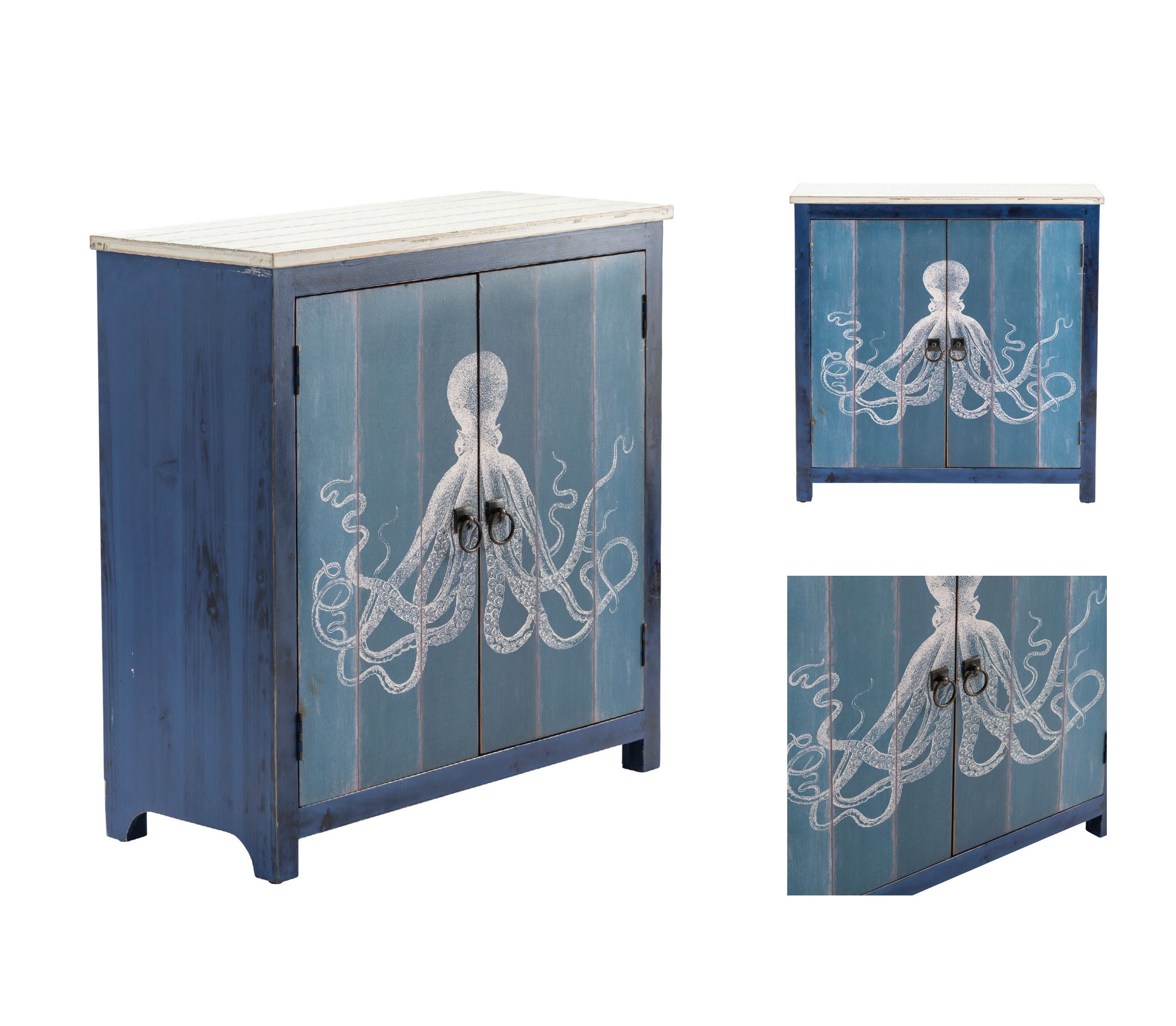 Painted Octopus on old kitchen cabinet online door